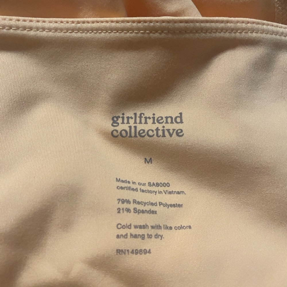 girlfriend collective Soft Butter Yellow Yoga Activewear Gym cropped Leggings - Picture 6 of 6